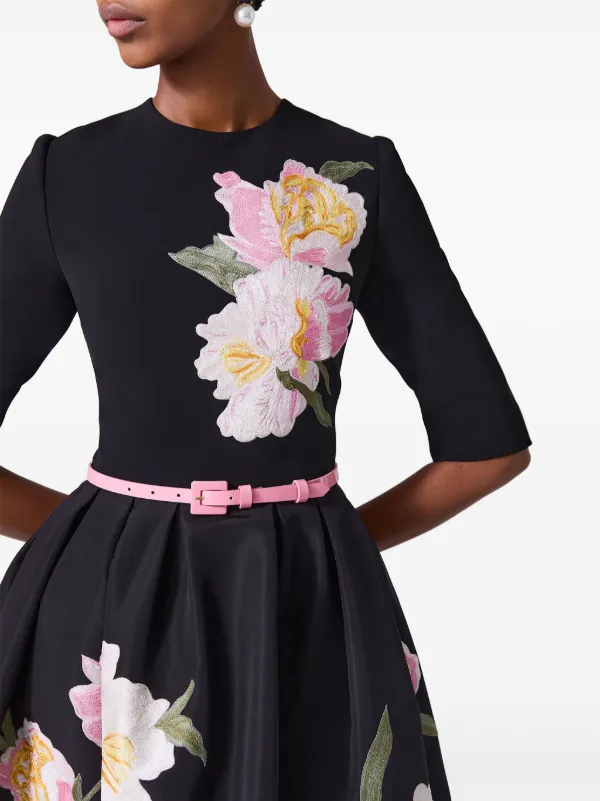 Carolina Herrera floral embroidered Dress Black FARFETCH PH