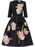 Carolina Herrera floral-embroidered dress - Black