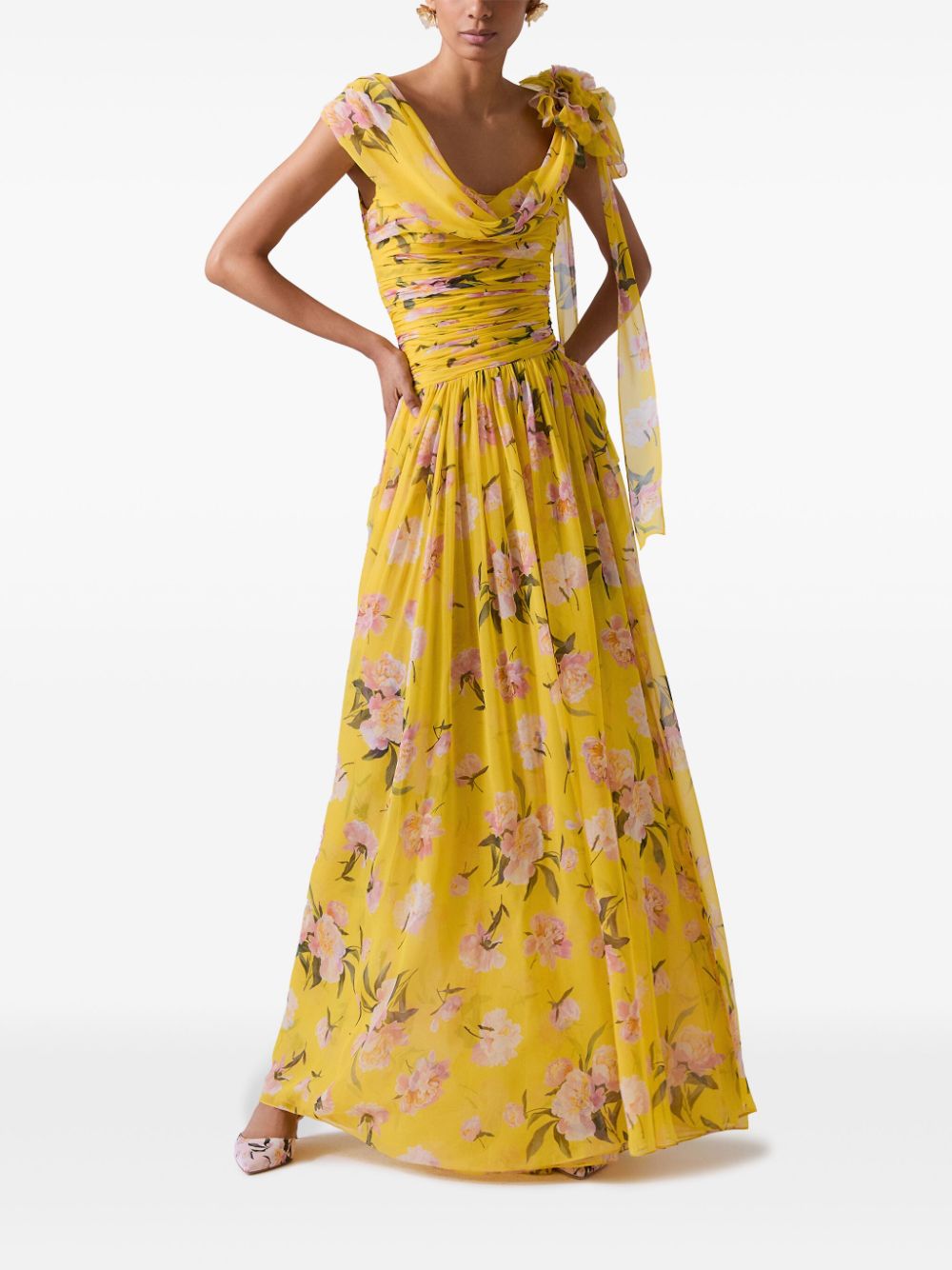 Carolina Herrera Jurk met bloemenprint - Geel