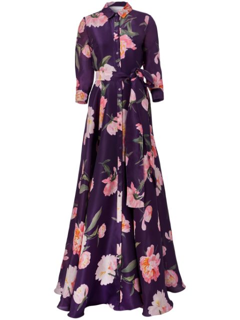 Carolina Herrera peony-print trench gown Women