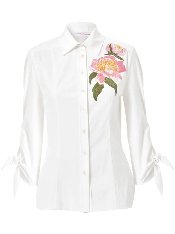Carolina Herrera floral-embroidered Shirt White FARFETCH PH