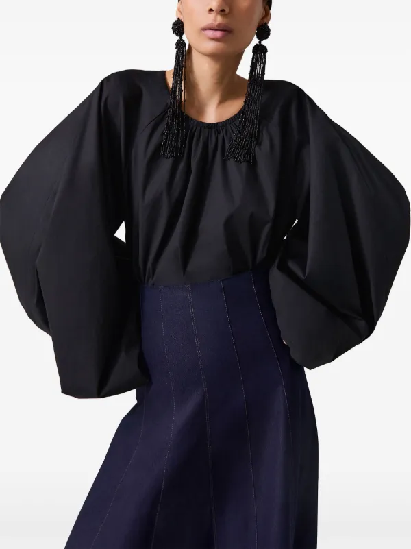 Carolina Herrera ラグランスリーブ ブラウス | ブラック | FARFETCH JP