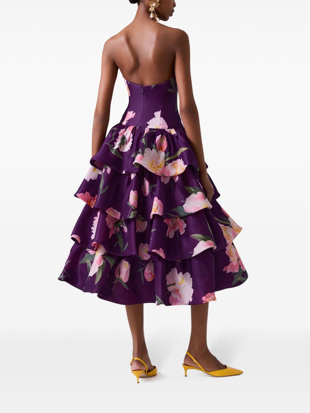 Carolina Herrera floral-print ruffled midi dress Women