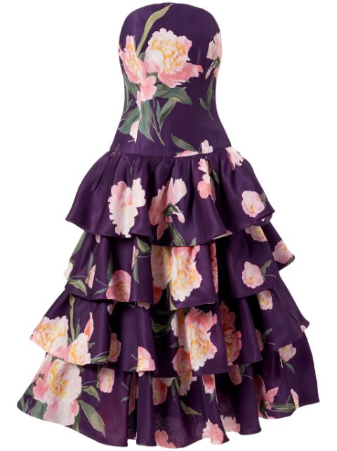 Carolina Herrera floral-print ruffled midi dress Women