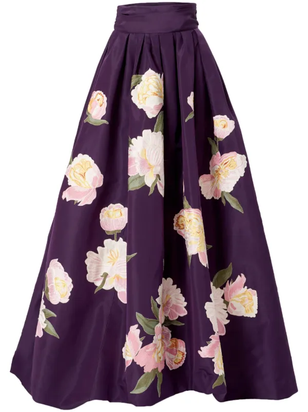 High waisted embroidered maxi skirt best sale