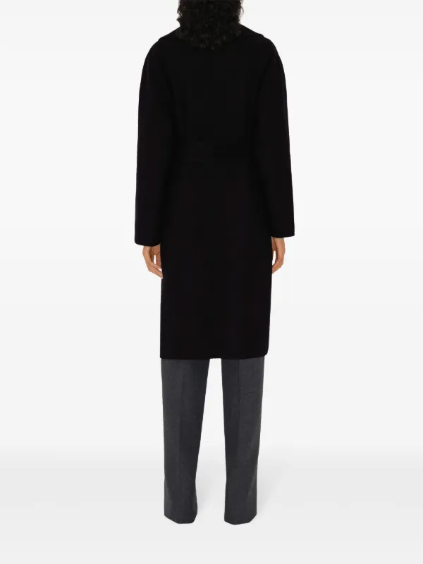 BURBERRY★素敵！Black Wool Blend Long Hooded Wrap Coat Burberry Wool Reversible Hooded Coat | Black | FARFETCH
