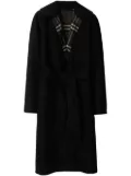 Burberry Reversible check wool wrap coat - Black