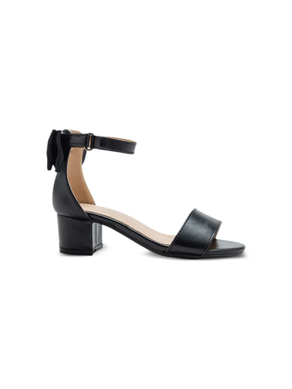 Tulleen satin-finish block-heels sandals - Zwart