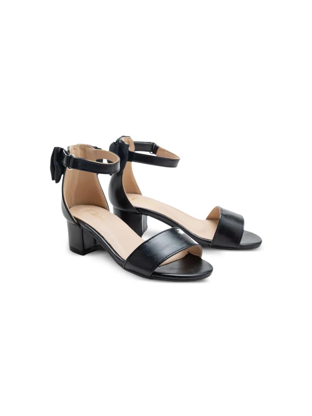 Tulleen satin-finish block-heels sandals Black