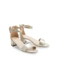 Tulleen satin-finish block-heels sandals - Gold