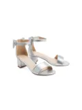 Tulleen satin-finish block-heels sandals - Silver