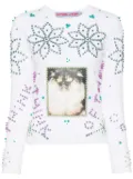 Chopova Lowena rhinestone-embellished jersey top - White