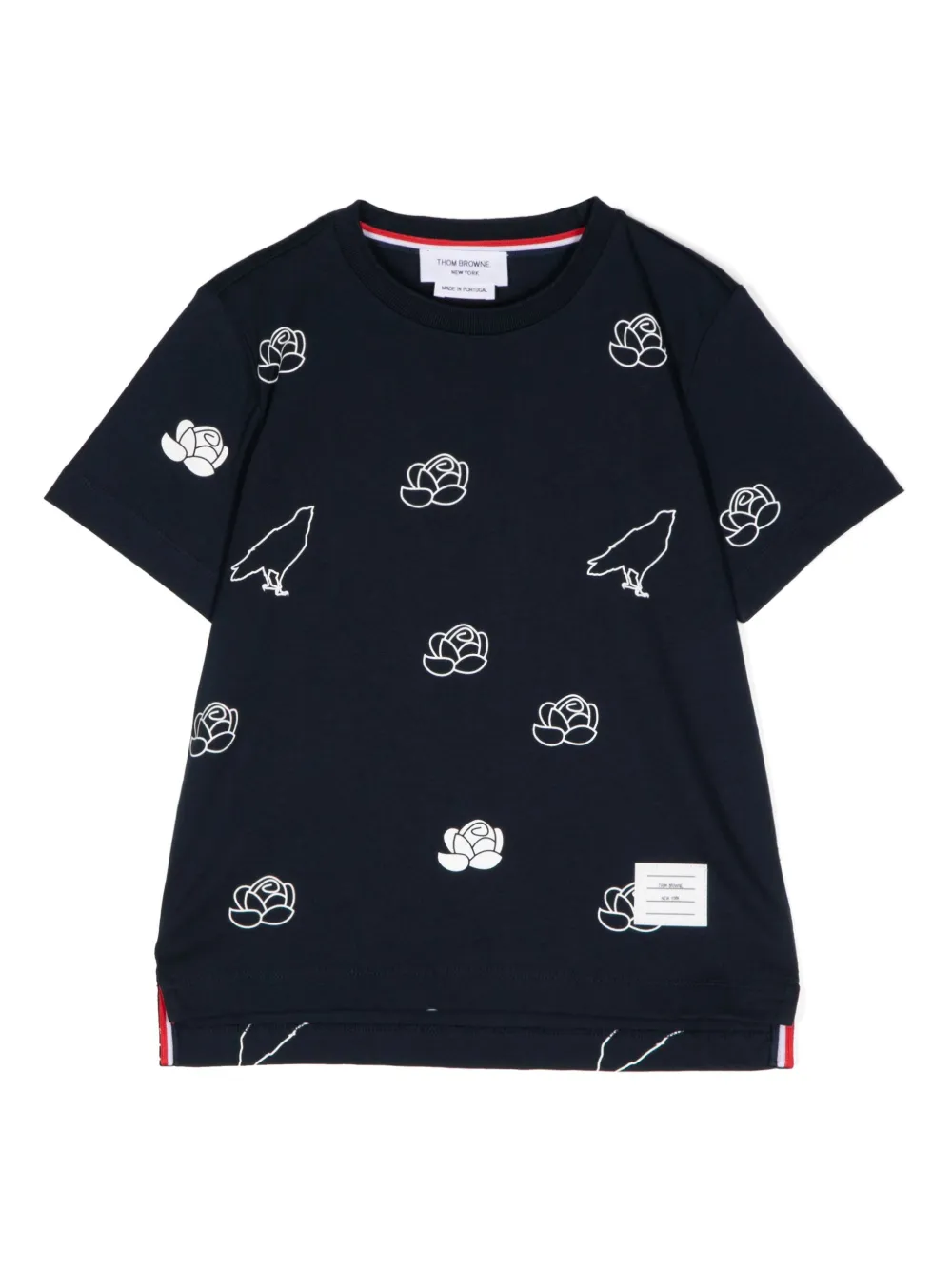 Thom Browne Kids フローラル Tシャツ - ブルー Thom Browne Kids フローラル Tシャツ - ブルー