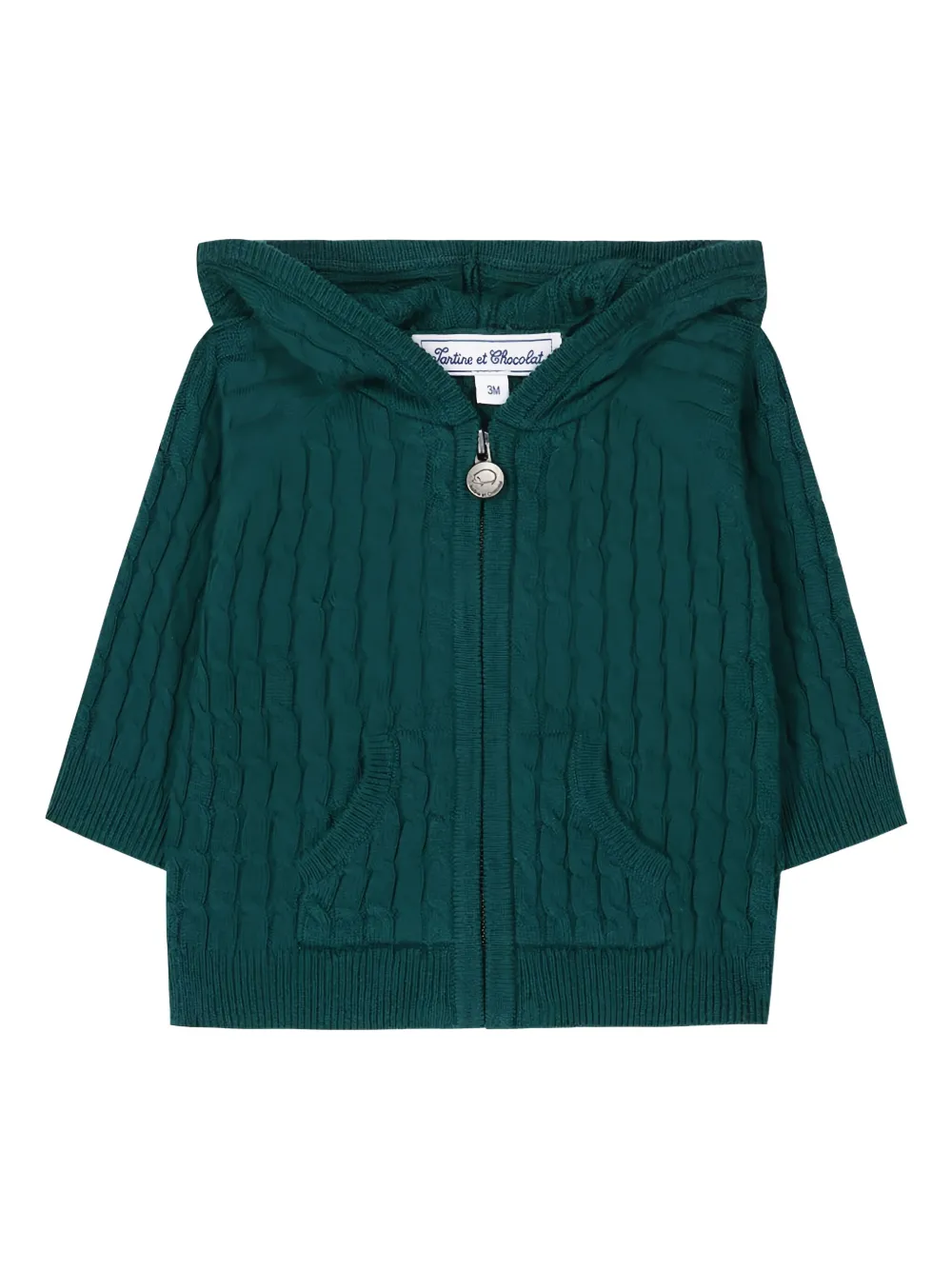 Tartine Et Chocolat cable-knit hooded cardigan | Green | Image 1