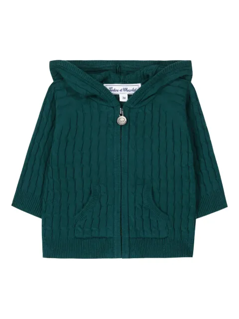 Tartine Et Chocolat cable-knit hooded cardigan