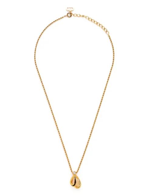 Christian Dior Pre-Owned rhinestone pendant necklace