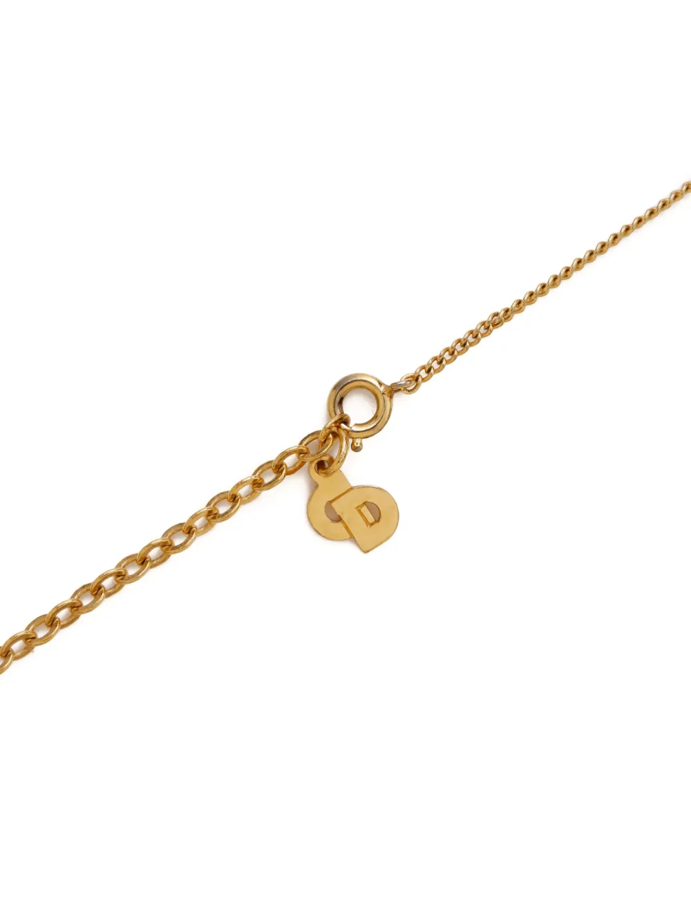 Pre-owned Dior Cd Logo Necklace In Gold