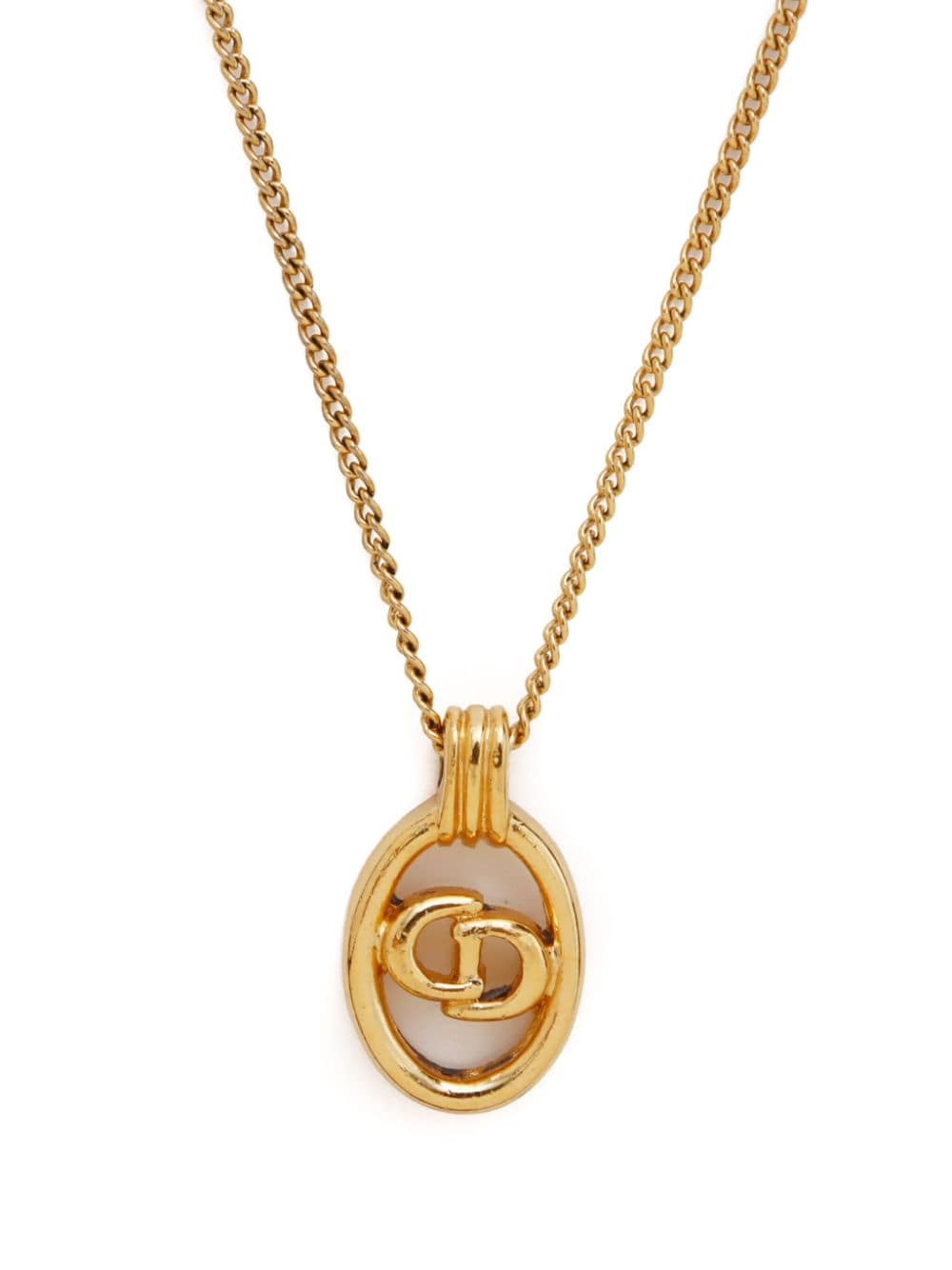 Christian Dior Pre-Owned CD logo necklace - Goud