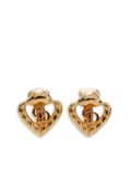 Christian Dior Pre-Owned logo heart earrings - Gold