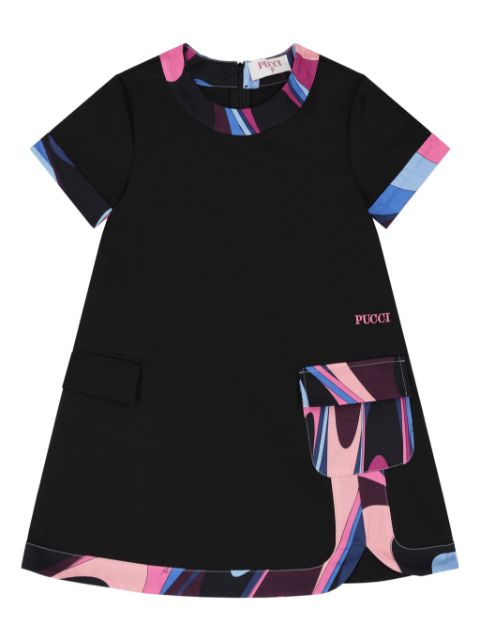 PUCCI Junior Logo Onde-print dress