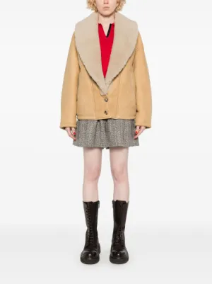 ムートン・ファーコート GOLDEN GOOSE Women Jackets GWP01883P00167355143 Beige Women's sheepskin jacket with a wide shearling shawl collar