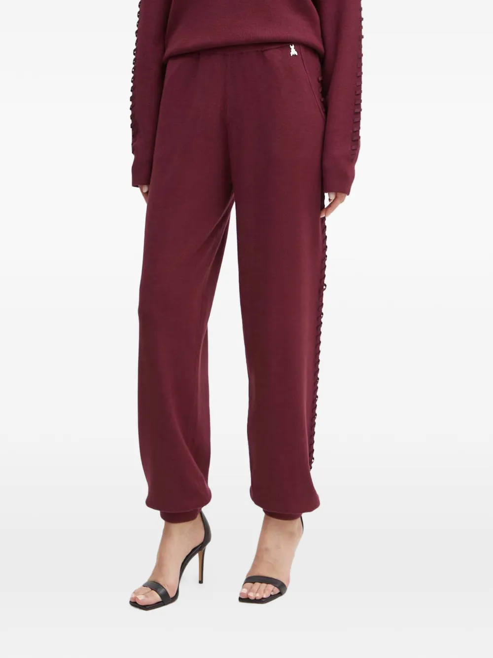 Patrizia Pepe Side-detail Track Pants In Red