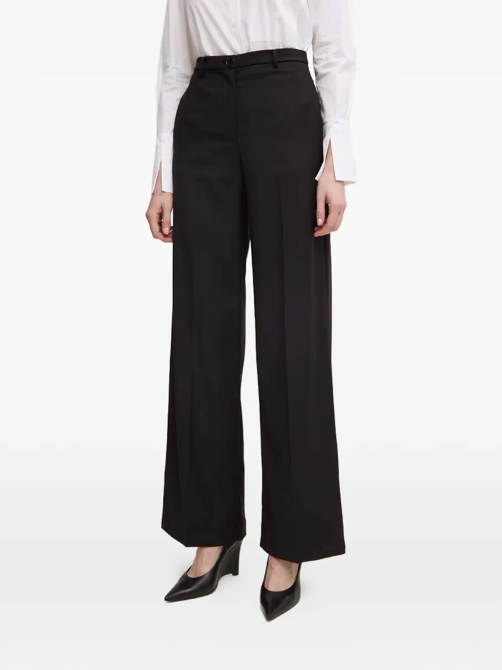 Patrizia Pepe Buttoned Trousers In Black