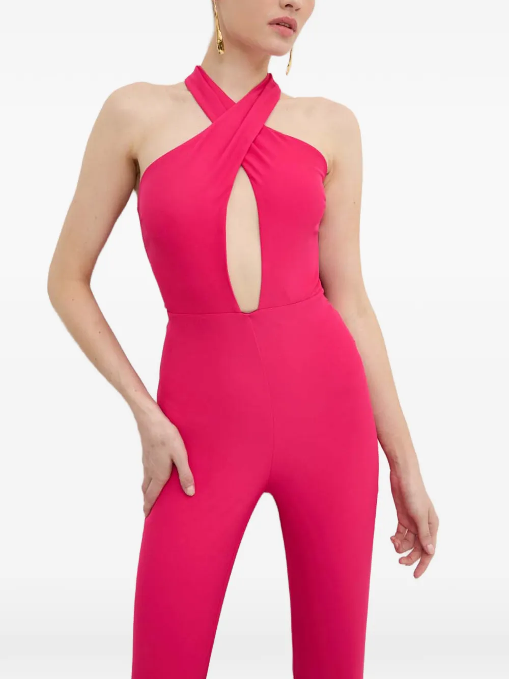 Patrizia Pepe Jumpsuit met gekruiste bandjes Roze