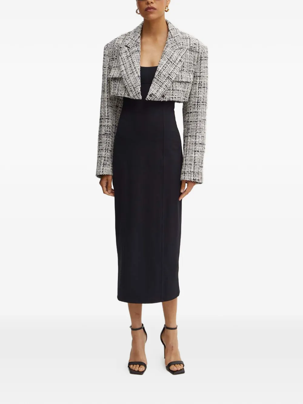 Patrizia Pepe scoop-neck midi dress - Zwart