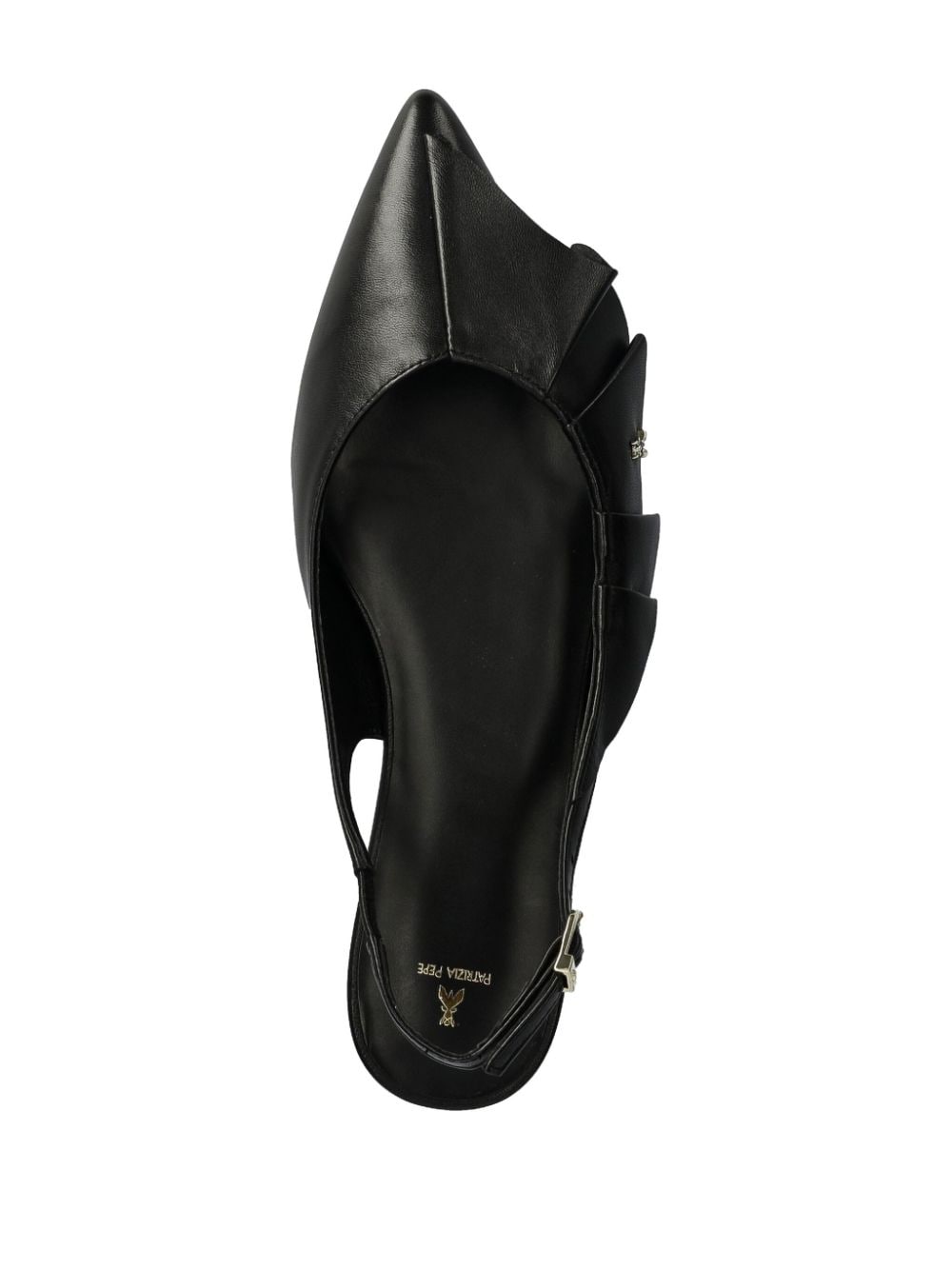 Shop Patrizia Pepe Logo-plaque Detailing Ballerinas In Schwarz