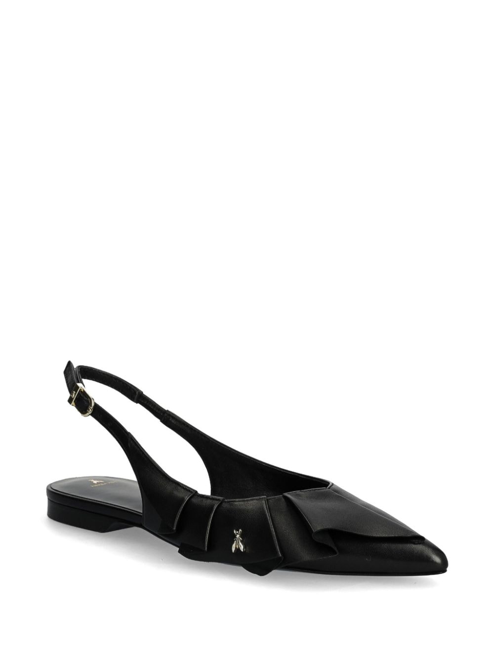 Shop Patrizia Pepe Logo-plaque Detailing Ballerinas In Schwarz