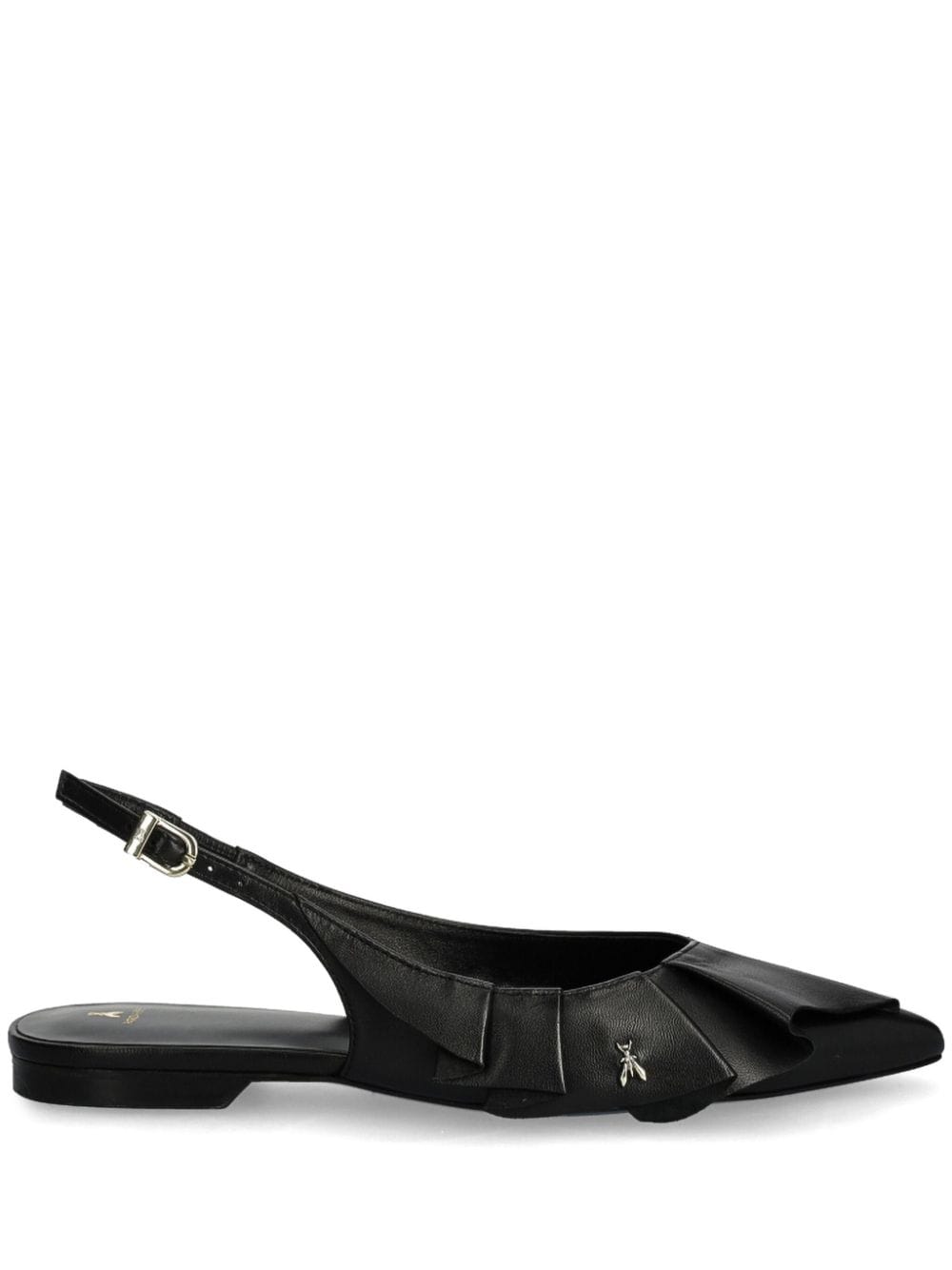 Shop Patrizia Pepe Logo-plaque Detailing Ballerinas In Schwarz