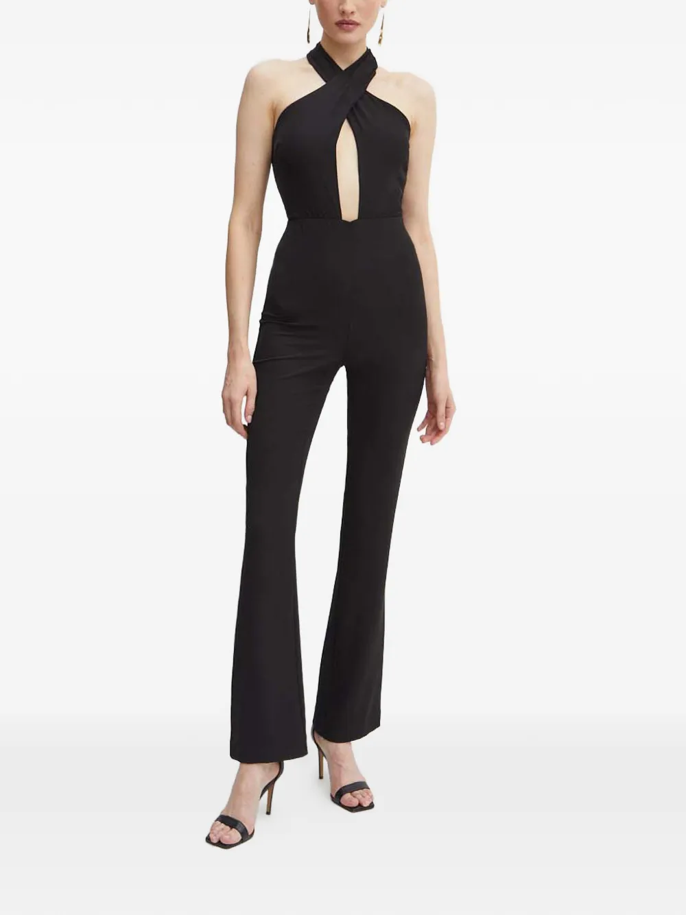 Patrizia Pepe Open jumpsuit met gekruiste bandjes - Zwart