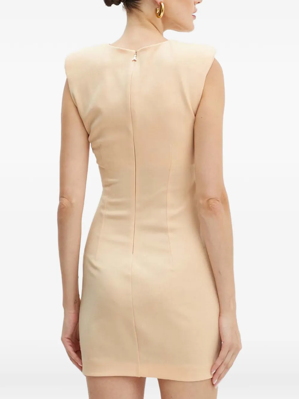 Patrizia Pepe Gewatteerde mouwloze mini-jurk Beige