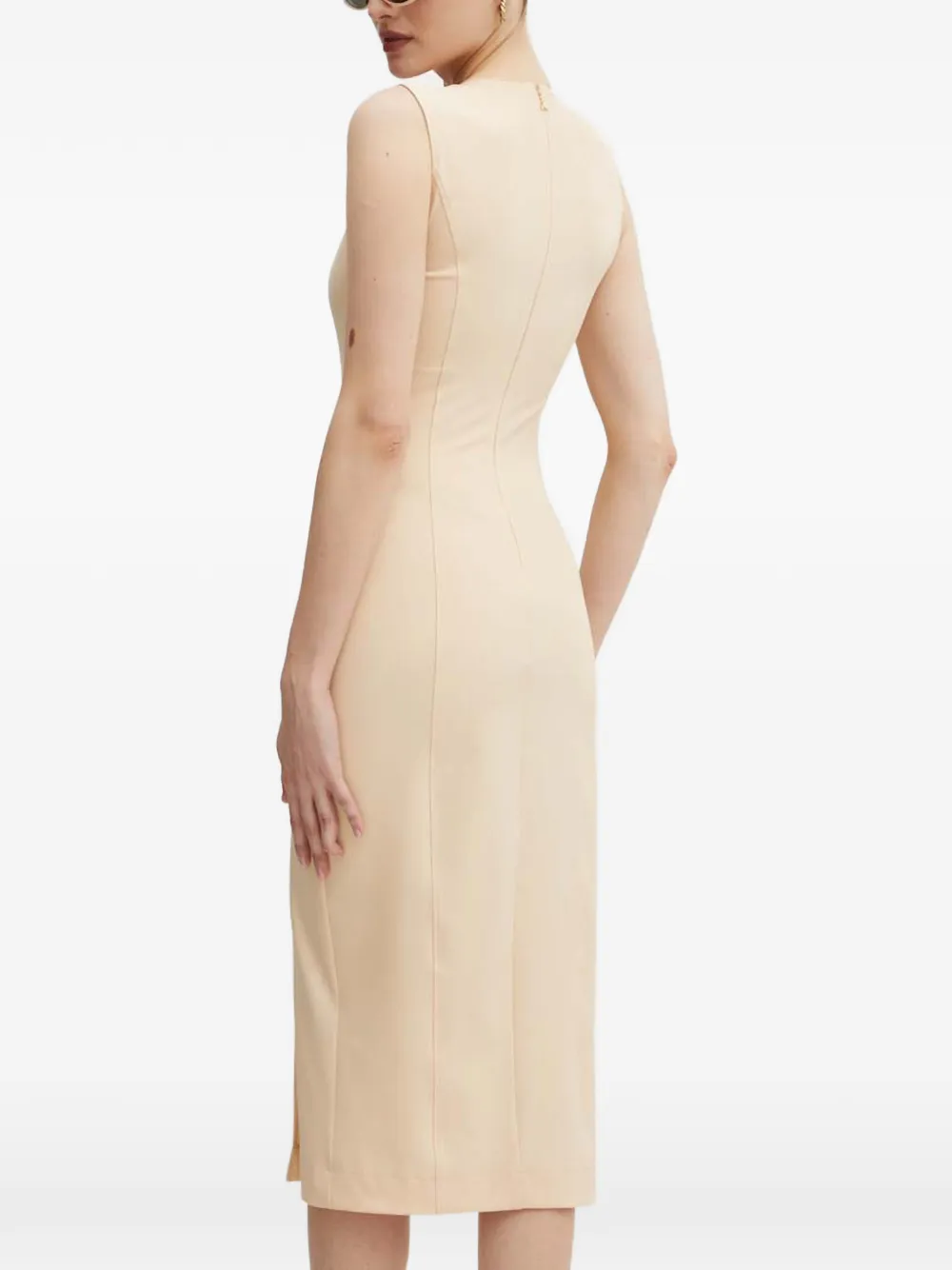 Patrizia Pepe Midi-jurk met vierkante hals - Beige