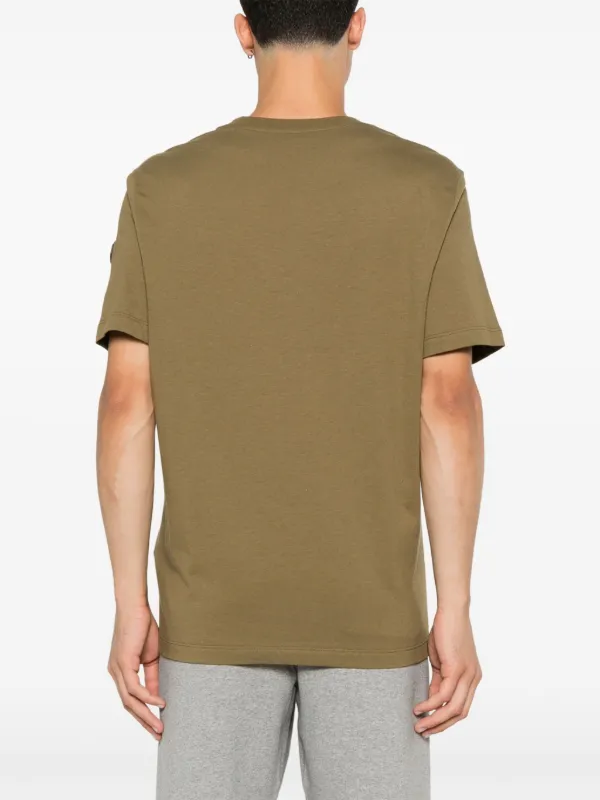 Moncler logo flocked T shirt Green FARFETCH AE