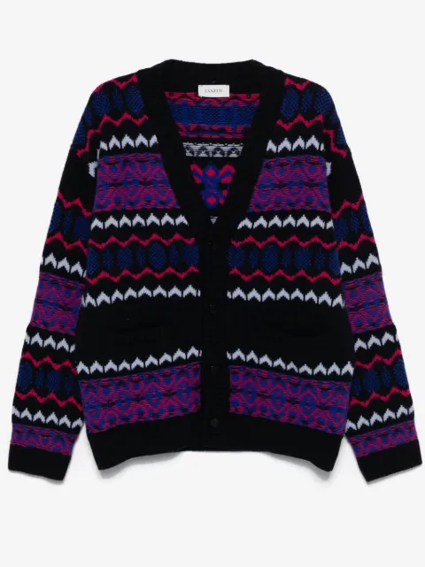Laneus cardigan en maille intarsia
