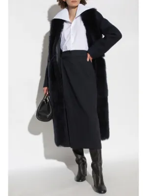 コート FABIANA FILIPPI Woman Coat Black CTD265F243D804 825 レディースウール ダブルファブリック コート（ブラック