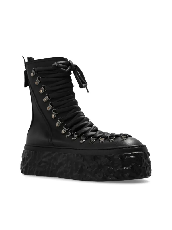 AGL lace-up Leather Boots Black FARFETCH IN