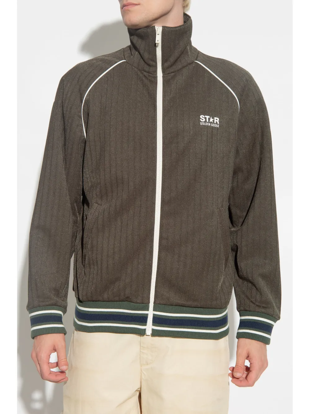 Golden Goose Trainingsjack met logo-applicatie Bruin