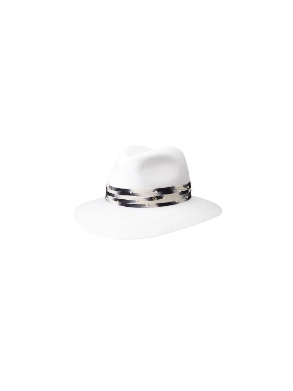 Maison Michel pearl-embellished hat - Wit