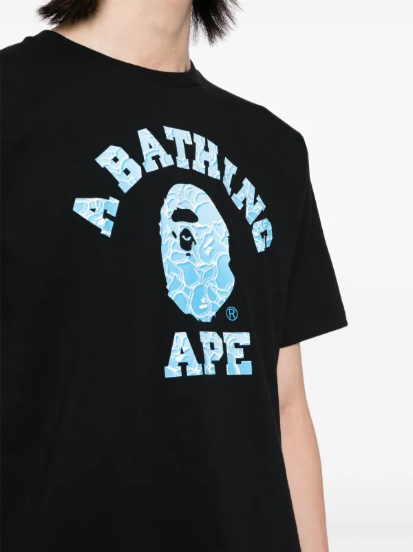 A BATHING APE® Logo Print T-shirt | Black | FARFETCH GE