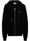 Off-White graphic print hooded jackets - Black
