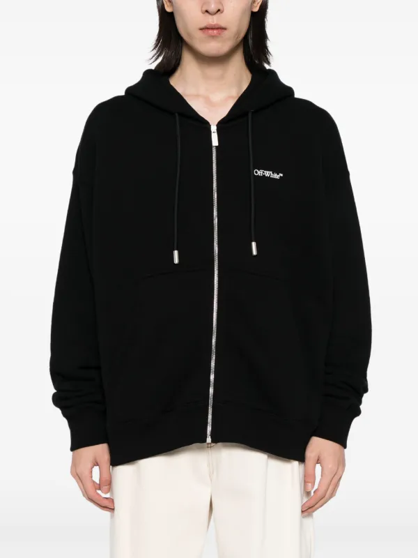 Off-White Graphic Print Hooded Jackets | Black | FARFETCH