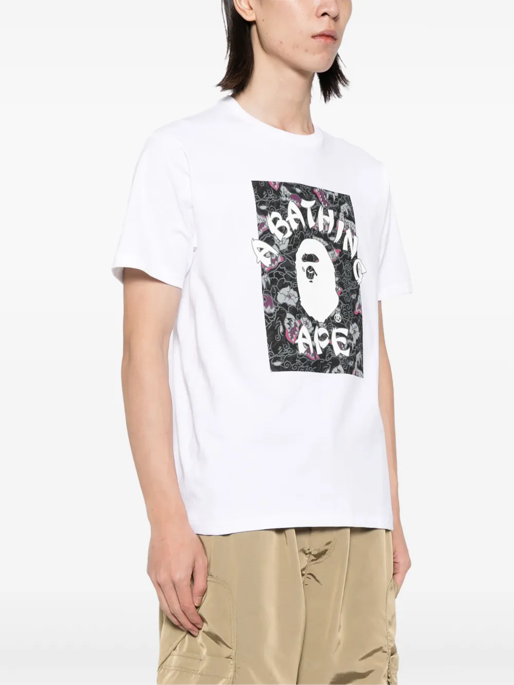 A BATHING APE Japanese tattoo T-shirt Wit