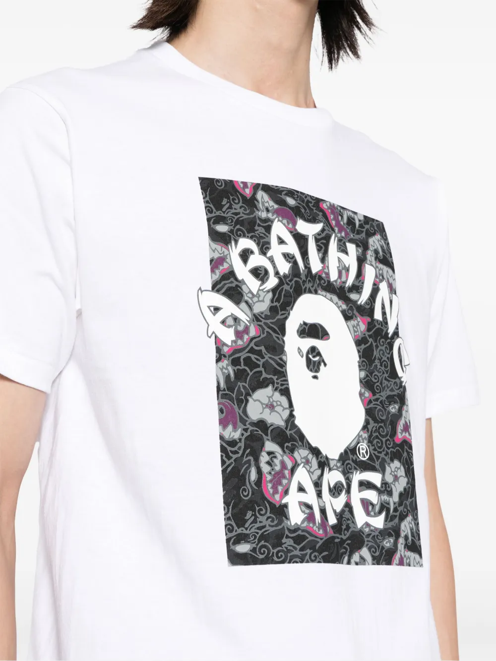 A BATHING APE Japanese tattoo T-shirt Wit