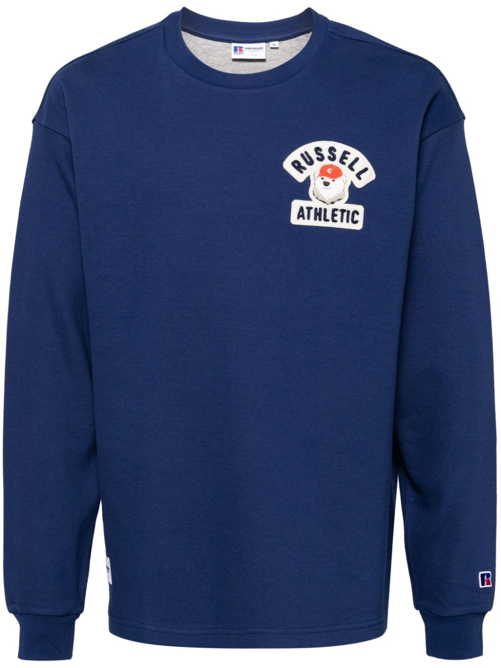 CHOCOOLATE Sweater met logopatch Blauw