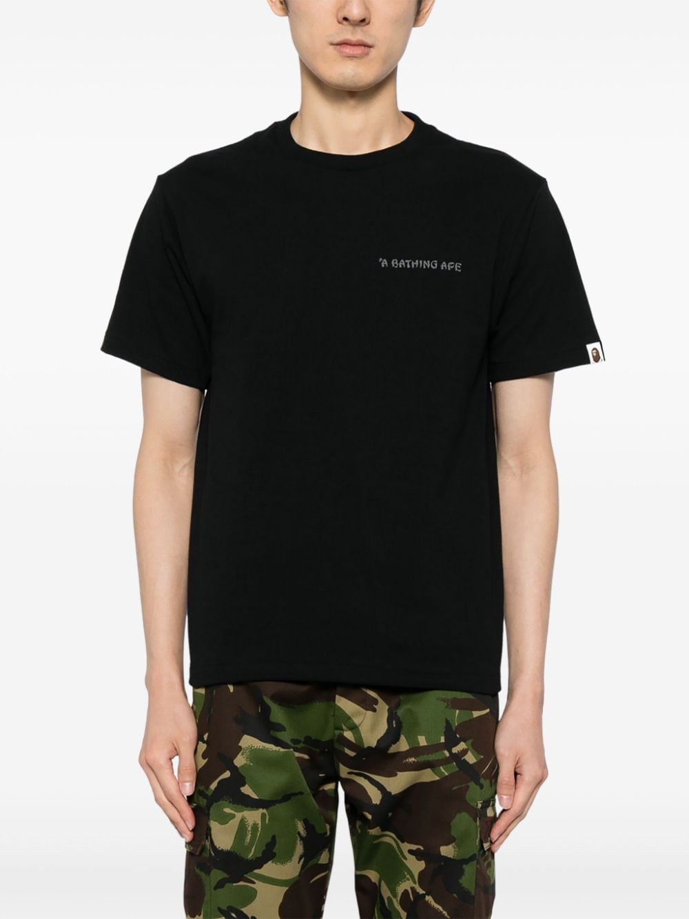 Shop A Bathing Ape Logo Print T-shirt In Black