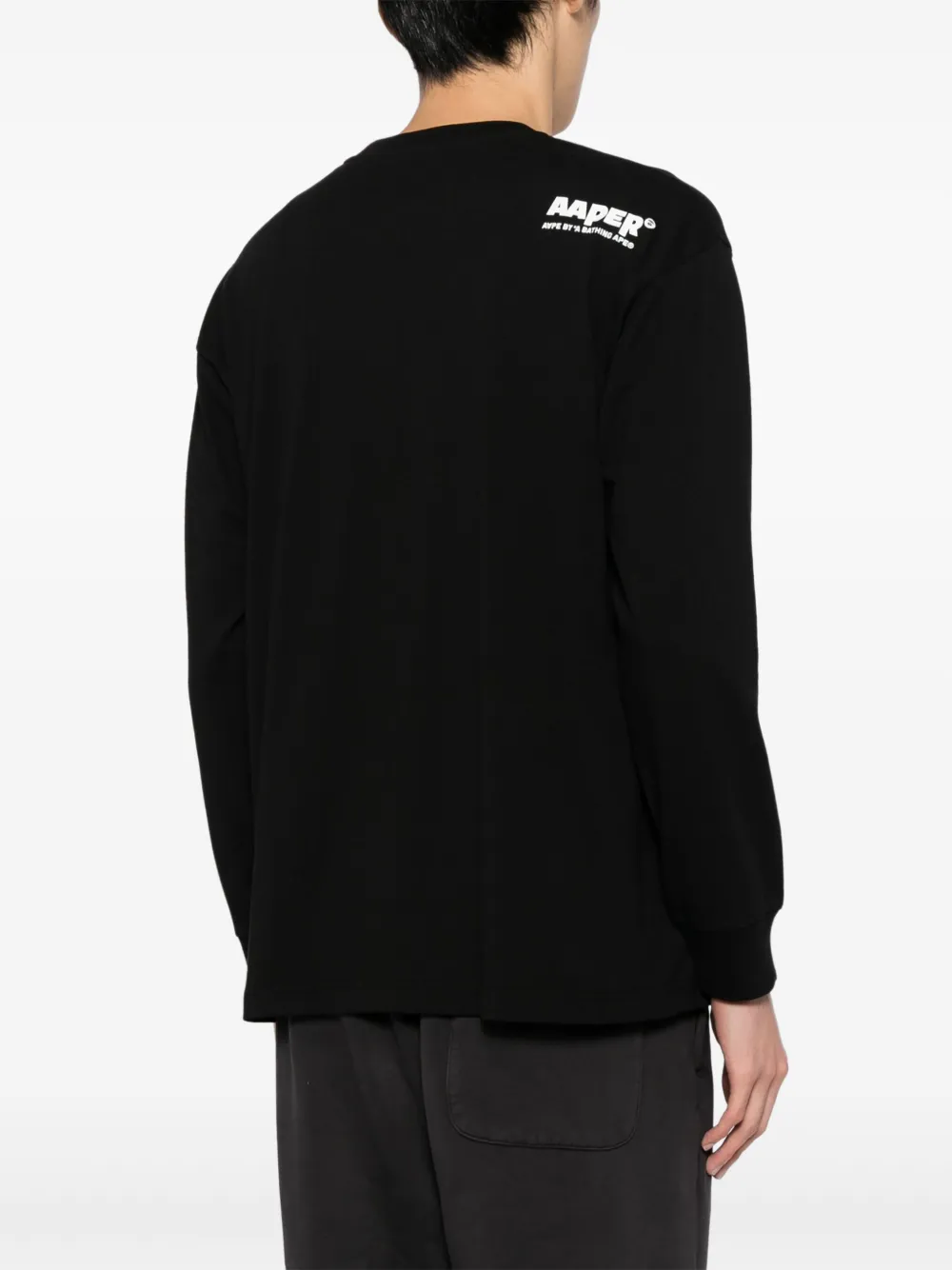 Aape By A Bathing Ape Logo-patch Long-sleeved T-shirt In 黑色