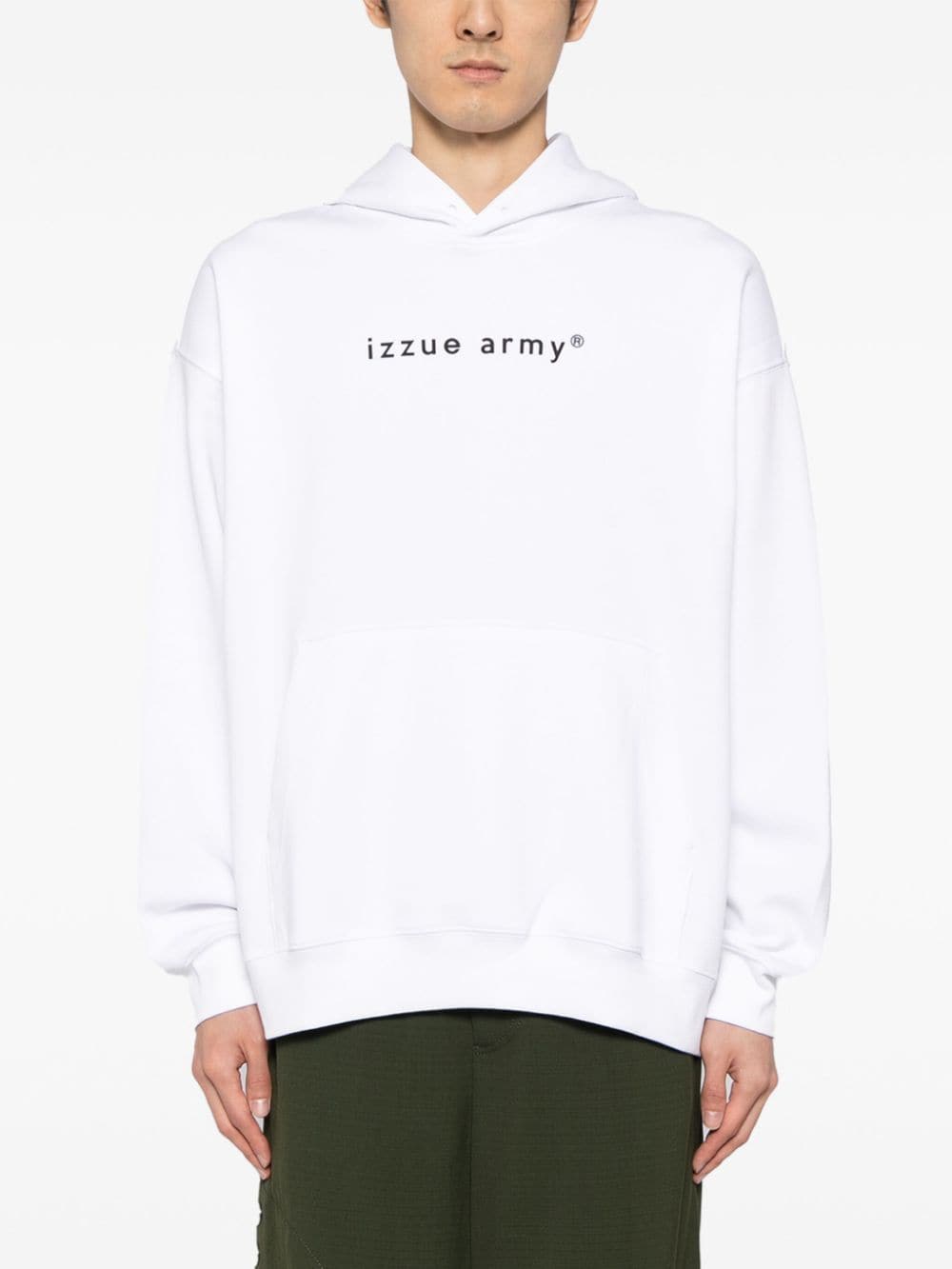 Shop Izzue Army Hoodie In White